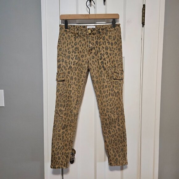 Frame Revolve Cheetah Cargo Skinny Pants - Picture 3 of 8